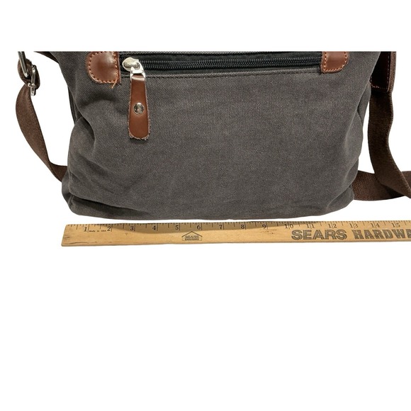 Augur Strauss And CO Messenger Mens Bag Distressed Brown/Gray Messenger Bag EUC - Picture 7 of 10